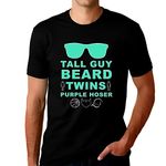 Perfect Dude Shirt for Men - Tall Guy Beard Twins Purple Hoser Dude Shirt - Perfect Dude Merchandise - Black - L