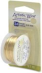 Artistic Wire 24 Gauge Tarnish Resistant Brass Craft Jewelry Wrapping Wire, Gold Color, 10 yd