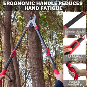 HAUTMEC Telescopic Anvil Loppers 70-95cm – Heavy Duty Pruning, 5cm Cut