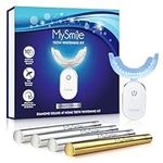 MySmile Teeth Whitening Kit with LED Light- Non-Sensitive Teeth Whitener - 4Pcs Teeth Whitening Pen with 1Pcs Tooth Whitening Light and Mouth Tray Strengthen Tooth Enamel - 10 Min Fast Whitening