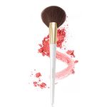 ENZO KEN Round Fan Makeup Brush, Thick Fan Brush Makeup, Fan Brush Bronzer, Fluffy Blush Brush for Cheeks, Sculpt Blush Brush, Contour Brushes for Makeup - White, 169O