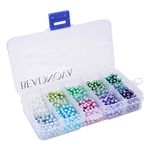 BEADNOVA Satin Pearls Beads for Crafts Tiny Loose Glass Imitation Pearls for Jewelry Making (4mm, 1000pcs, Multi Color)