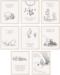 BigWig Prints Winnie the Pooh Wall Decor, Winnie the Pooh Nursery Decor, Winnie the Pooh Nursery, Winnie the Pooh Decor, Vintage Winnie the Pooh Baby Shower Decorations - Unframed Set of 8 (8x10)