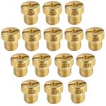 RMENOOR 15PCS Carburettor Nozzles, M6 Carburettor Nozzle Carburetor Main Jet Kit Metal Main Nozzle 60/65/70/75/80/85/90/95/100/105/110/115/120/125/130 for Scooter, Motorcycle, Switch Moped