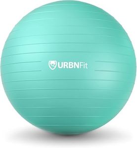 URBNFit Exercise Ball - Yoga Ball in Multiple Sizes for Yoga, Pilates, Pregnancy, Stability - Anti-Burst Swiss Balance Ball w/Quick Pump – Office Ball Chair for Home and Gym – 22 Inch - Teal