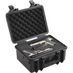 VEVOR Hard Pistol Cases with Pre-Cut PU Foam, Waterproof & Dustproof Hard Gun Case for 2 Pistol, 14.1×11.5×7.6 in Lockable Pistol Case, Black