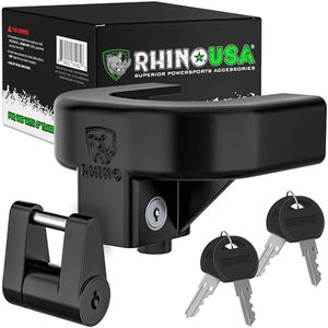 Rhino USA Kit de Verrouillage de remorque antivol 51mm (2 Pouces) – Verrou de coupleur de remorque antieffraction pour Camping-Car, remorque, Bateau, Caravane – Verrou renforcé pour attelage