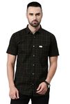 Majestic Man Men Cotton Checkered Half Sleeve Casual Regular Fit Shirt (X-Large, Dark Green)