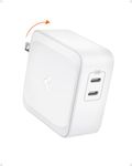 USB C Charger, Spigen 70W Dual USB C Wall Charger [GaN II], 60W for Single Port, PD Power Adapter Fast Charging for MacBook Pro Air iPad USB-C Laptop Dell XPS Chromebook iPhone 15 14 13 Plus Pro Max