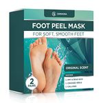 DERMORA Foot Peel Mask - 2 Pack of Regular Size Skin Exfoliating Foot Masks for Dry, Cracked Feet, Callus, Dead Skin Remover - Feet Peeling Mask for baby soft feet, Original Scent