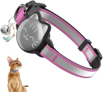 Cat Collar with Airtag Holder, Breakaway Cat Airtag Collar with Reflective Strap, Lightweight Kitten Collar for Apple Air tag, Hidden GPS Tracker Holder for Boy Girl Cats, Kittens, Puppies (9-13")