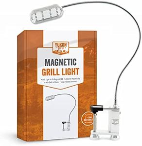 Yukon Glory™ Bright and Durable Magnetic LED Grill Light for Grilling and BBQ, Attaches Magnetically or with Built in Clamp, Long Flexible Gooseneck, Perfect for Blackstone Grills