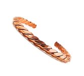 SHINDE EXPORTS Pure Copper Adjustable Kada Bracelet for Men & Women| Magnetic Copper Healing Hand Cuff/Bangle Kada for Unisex Adult| (Twisted V Design)