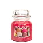 Village Candle French Macaron, Medium Glass Apothecary Jar Scented Candle, 13.75 oz, Pink