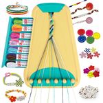 Friendship Bracelet Making kit, Arts and Crafts for Kids 8-12, Kids Jewelry Making Kit with 28 Pre-Cut Threads,Birthday Gifts for Girl Ages 6 7 8 9 10 11 12 Year Old Kids Travel Activity Set (Cyan)