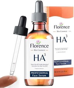 60ml. Bio Sérum à l'Acide Hyaluronique Pur à 3 Poids Moléculaires, Vitamine C, Agents Anti-Rides et Anti-Âge. Hydratant, Illuminateur & Vegan. Sérum Visage Également Idéal Comme Crème Contour des Yeux