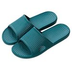 JIJIe Shower slipper,Slippers for Women bathroom or indoor use, anti-slip （Dark Green UK6/7 EU40/41