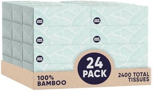 Save Trees Bamboo Facial Tissues -24 Boxes- Bamboo Tissue Boxes, 90 Hypoallergenic Facial Tissues per Box - Unscented, Fragrance-Free, Eco-Friendly Tissues in Plastic-Free Packaging