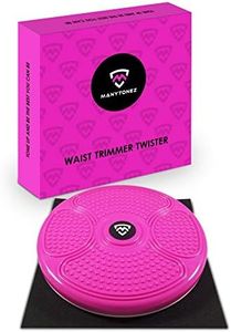 MANYTONEZ Ab Stomach Waist Trainer Twist Board Machine - Large 14 inch Abdominal Exercise Equipment Disc with Workout Floor Mat - for Slimming and Strengthening Abs Core at Home, Office