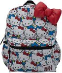 AI ACCESSORY INNOVATIONS Hello Kitty Backpack for Girls, Sanrio Kawaii Bookbag, 16 Inch Anime School Bag with 3D Features, Allover Hello Kitty, Large, 16" Backpack