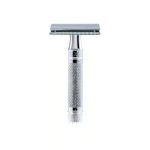 Edwin Jagger DES89KNBLAMZ Short Handle Classic Double Edge Manual Eco-Friendly and Reusable Safety Razor for Men and Women for Shaving cream or Soap (Knurled)