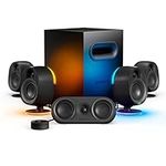 New SteelSeries Arena 9 Illuminated 5.1 Gaming Speakers – 5.1 USB Surround Sound – Wireless Rear Speakers – 2-Way Speaker Design – Subwoofer – Reactive RGB Light – PC, Playstation, Mobile, Mac