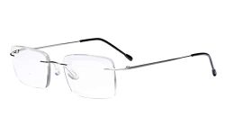 Eyekepper Frameless Reading Glasses for Men Reading - Rectangle Rimless Reader Eyeglasses Silver +1.50