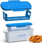 Batter Shaker Bowl with Lid - 2 Pack Mess Free Breading Flour Shaker Container with Breading Tray for Fried Chicken, Fried Fish, Onion rings and More