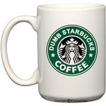 Nathan For You Dumb Starbucks Coffee Mug or Tea Cup by BeeGeeTees (15 oz) by BeeGeeTees