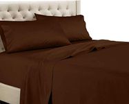 Solid Chocolate 600 Thread Count Queen Attached Waterbed Sheet set 100% Egyptian Cotton By sheetsnthings