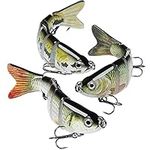 GOTOUR Fishing Lures, Lifelike Multi Jointed Swimbait, Slow Sinking Swimming Lure for Freshwater and Saltwater Hard Bait for Bass Trout Perch Pike Walleye, Fishing Gifts for Men