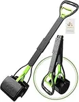 TIMINGILA 33" Long Handle Portable Pet Pooper Scooper for Large and Small Dogs,High Strength Material and Durable Spring,Great for Lawns, Grass, Dirt, Gravel (Green)