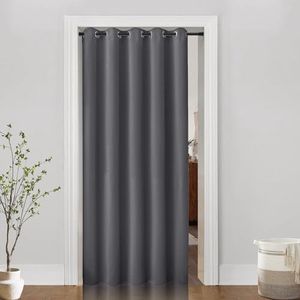 PANELSBURG 60 Inches Extra Wide Curtain for Closet 48 Width,Sliding Cover Long Pantry Curtains for Kitchen,80 Inch Length,Charcoal Gray, Grey (KMLGrey-PSB6080)