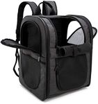 Apollo Walker Pet Carrier Backpack for Large/Small Cats and Dogs, Puppies, Safety Features and Cushion Back Support for Travel, Hiking, Outdoor Use (Black)