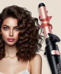 MakeMeeBold Rotating Hair Curling Iron by Urban Yog | 14 Temperature Settings (100°C-230°C) | 25mm Ceramic Barrel | Two-Way Curling | Auto Shut-Off | Dual Voltage | 360° Swivel Cord | Travel-Friendly