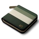 DailyObjects Green Quad Women's Zip Wallet | Made with Leather Material | Carefully Handcrafted | Holds up to 8 Cards | Slim and Easy to Fit in Pocket | Coin Pocket with Button Closure