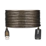 LDKCOK USB 2.0 Type A Male to A Female Active Repeater Extension Cable 30ft, High Speed 480 Mbps (30FT-10M)