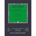 Arches A1795092 Bloc Enc 23x31 12H Aquarelle 100% Fine 300g Blanc NAT, White Natural