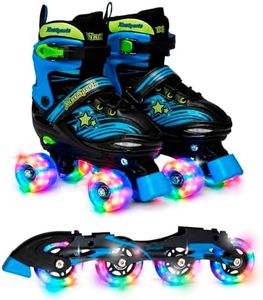 Xino Sports 2 in 1 Adjustable Combo Skates, Black, Medium 1-4