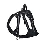 Amazon Basics No-Pull Adjustable Soft Padded Dog Vest Harness with Reflective Stripes, Black, Large