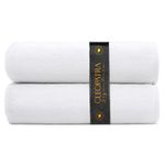 Bath Towels Set - 100% Egyptian Cotton Bath Towel - Highly Absorbent Towels for Bathroom, Gym, Hotel, and Spa - Lighter Weight & Quicker to Dry - Luxury Towel Set for Everyday use - Diamond White