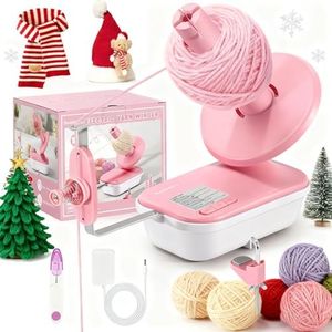 Electric Yarn Winder, High-Speed Automatic Yarn Ball Winder with 3 Adjustable Gears, 4-10oz Large Capacity Yarn Spinner for Knitting & Crocheting, Pink