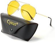 Cyxus Aviator Glasses Stylish Blue Light Blocking Eyeglasses Computer Eyewear Anti Eyestrain Metal Frame Yellow Lens Gold (08-Yellow Lens Gold)