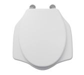 Adshank Toilet Seat Cover | Anglo Indian design | White effect | Non-Soft Close Hinges | Model : AI 77041E 00 PBn - with factory fitted Hinges and Seat fixing Hardware included.