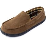 RockDove Men's Alexander Flannel Lined Loafer Slipper, Size 8 UK Men, Brown
