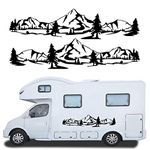 HOTEU Universal Mountain Design Motorhome Stripes Decorative Camper Vans Caravan Decals Vinyl Sticker Graphic Car Body Side Accessories