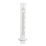 250ml Plastic Graduated Cylinder Beaker - 250ml Science Measuring Cylinder Test Tube Flask, 2-Sided Marking - Black and Raised Graduation Lines, Pour Spout