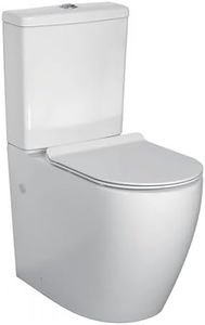 Comfort Height Toilet WC Closed Coupled Toilet Bathroom WC Luxury Disabled Eldery WC Raised Height Pan Dual Flush Cistern and Soft Close Toilet Seat Modern Design Round Elegant