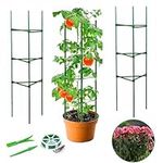 Ideal Swan 3 Pack Tomato Cage Plant Support,Adjustable Garden Plant Stakes Sturdy Garden Trellis Vertical Climbing Plants Supports Sticks Frame For Vegetables Flowers Fruit Grow-120cm