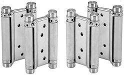 2 Pairs (4Pcs) of 5" Heavty Duty Stainless Steel Cafe Saloon Door Swing Self Closing Double Action Spring Hinges